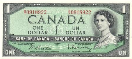 Kanada 1954. 1$ + 1967. 1$ "Centennial" emlékkiadás T:I