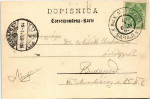 1904 Sarajevo, Evang. Kirche / Lutheran church + "K. und K. Milit. Post Sarajevo"