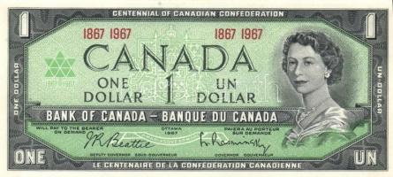 Kanada 1954. 1$ + 1967. 1$ "Centennial" emlékkiadás T:I