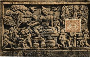 1922 Tjandi Mendut, Versiering portaalwand, Kuwera / Indonesian folklore, Buddhist temple, portal wall decoration (EK)