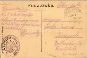 1914 Myslenice, Bursa gimn. / school + "TÁBORI FŐPOSTAHIVATAL18."