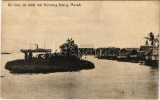 1922 Manado, Menado; De rivier, de reede met Kampong Ketang
