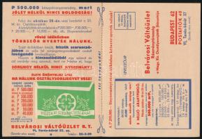 cca 1930-1935 "A legszebb műsor a következő hónapokra", Belvárosi Váltóüzlet Rt. osztályso...