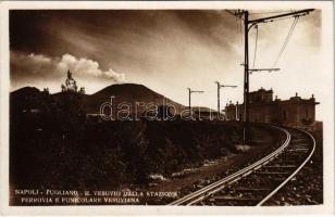 Napoli, Naples; Pugliano il Vesuvio dalla Stazione Ferrovia e Funicolare Vesuviana / funicular railway station