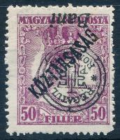 Nagyvárad 1919 Zita /Köztársaság 50f fordított felülnyomással, Bodor vizsgálójellel