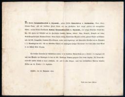 1841 herceg Grassalkovich Antal (1771-1841) birodalmi herceg, királyi kamarás, aranygyapjas vitéz, Csongrád vármegye főispánja gyászjelentése, német nyelven, kissé foltos, apró lapszéli szakadásokkal