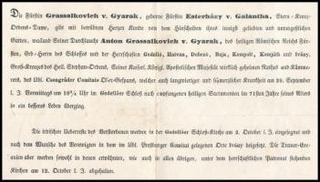 1841 herceg Grassalkovich Antal (1771-1841) birodalmi herceg, királyi kamarás, aranygyapjas vitéz, C...