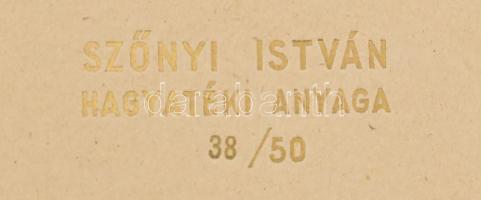 Szőnyi István (1894-1960): Női portré. Rézkarc, papír. Hátoldalán "Szőnyi István hagyatéka"...