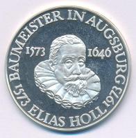 NSZK 1973. Elias Holl 1573-1973 - Baumeister in Augsburg / Das Rathaus in Augsburg - Erbaut 1615-1620 jelzett Ag emlékérem (14,79g/0.925/35mm) T:UNC (eredetileg PP)