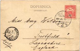 1900 Zagreb, Zágráb; látkép, piac / general view, market (fa)