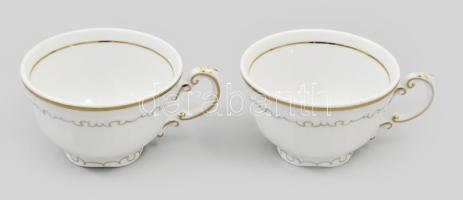 Zsolnay tollas mintájú két személyes mokkás készlet: két csésze, aljjal, tejszín kiötő. Kézzel feste...