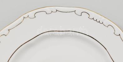 Zsolnay tollas mintájú hat személyes süteményes készlet: Kézzel festett, jelzett, hibátlan