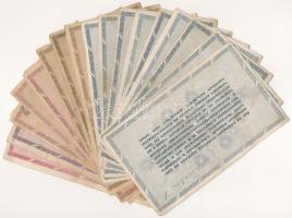 18 darabos vegyes adópengő tétel T:F,VG közte szakadás, folt