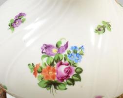 Herendi virág mintás nagy méretű porcelán lámpa. Fa talpon, réz szerelékkel m: 24 cm , teljes magass...