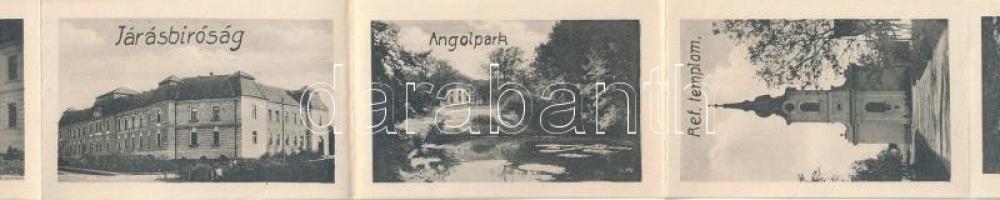 1930 Tata, Tata-Tóváros; Vár. leporellólap 10 képpel (vágott / cut)