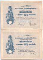 Mándok 1927. "Mándoki Takarékpénztár Részvénytársaság" részvénye 20P-ről, szelvényekkel és...