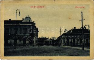 1911 Nagykőrös, Eötvös tér, Takács János üzlete. Bazsó Lajos kiadása (szakadás / tear)