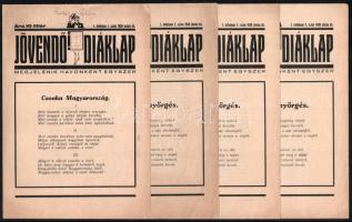 1930 Jövendő Diáklap I. évf I. száma (2x), 2. száma (4x), össz. 6 db szám, irredenta verses borítóval