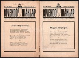 1930 Jövendő Diáklap I. évf I. száma (2x), 2. száma (4x), össz. 6 db szám, irredenta verses borítóva...