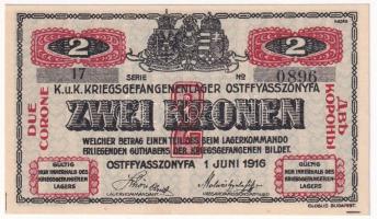 Ostffyasszonyfa/hadifogolytábor 1916. június 1. 2K arab sorozat és sorszámmal, "MS" jelzés...