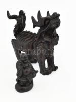 5 darab távol-keleti szobor, fa, bakelit, szép állapotban, jelzés nélkül, m: 7-19 cm