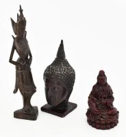 5 darab távol-keleti szobor, fa, bakelit, szép állapotban, jelzés nélkül, m: 7-19 cm