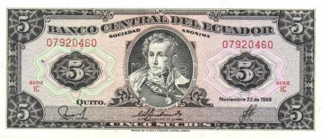 Ecuador 1986-94. 5S, 10S (3x) klf évszám vagy aláírás, 20S (2x) klf aláírás, 50S, 100S (3x) klf évszám T:I Összesen 10klf db!