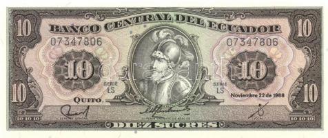Ecuador 1986-94. 5S, 10S (3x) klf évszám vagy aláírás, 20S (2x) klf aláírás, 50S, 100S (3x) klf évsz...