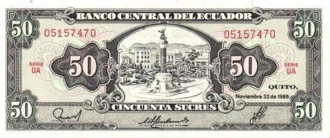 Ecuador 1986-94. 5S, 10S (3x) klf évszám vagy aláírás, 20S (2x) klf aláírás, 50S, 100S (3x) klf évsz...
