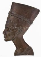 Egyiptomi fej, falidísz, festett fém, jelzés nélkül, szép állapotban, m: 19,5 cm
