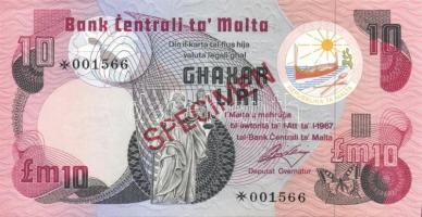 Málta 1979. 1Ł, 5Ł, 10Ł "SPECIMEN" komplett sor T:I