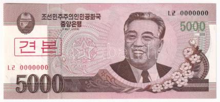 Észak-Korea 2008. 5000W MINTA felülbélyegzéssel T:UNC North Korea 2008. 5000 Won with SPECIMEN overprint C:UNC Krause P#66s