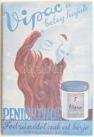 cca 1930 Vipac a beteg hajak penicillinje, art deco plakát, szign. Csirkay, szép állapotban, 24×17 cm
