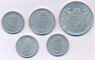 1941-1944. 1P Al (3x) + 1942. 2P Al + 1943. 5P Al "Horthy Miklós születésének 75. évfordulójára...