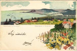 1899 (Vorläufer) Badacsony, Szigliget, Balaton. Bruchsteiner és fia litho