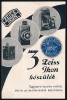 cca 1930-1940 Zeiss Ikon fényképezőgépek, Petrich Gyula Mű- és Tanszervállalat prospektus