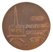 Szentirmai Zoltán (1941-) 1978. "XVIII. Miskolci Tévé Fesztivál" kétoldalas, öntött bronz ...