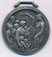 Zsákodi Csiszér János (1883-1953) 1928. Magyar Anyák Nemzeti Ünnepe ezüstözött bronz emlékérem füllel (40mm) T:AU,XF