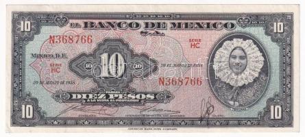 Mexikó 1958. 10P T:F szép papír Mexico 1958. 10 Pesos C:F fine paper Krause P#58