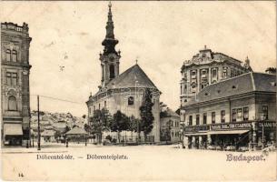 1905 Budapest I. Tabán, Döbrentei tér, Kellner Ignácz Tabáni bor- és sörcsarnoka, Gamauf Gyula üzlete