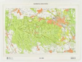 Soproni-hegység dombortérképe, 1:45.000, Bp., HM Zrínyi Nonprofit Kft, a sarkain sérülésekkel, 41x54 cm