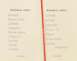 1900 A hódmezővásárhelyi Kaszinó-Egylet táncestélyének szecessziós kitöltetlen táncrendje