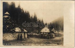 Elfoglalt olasz szállások Termine mellett. Cs. és kir. Genieigazgatóság Trient. Hadifénykép Kiállítás / WWI Austro-Hungarian K.u.K. military, occupied Italian camp