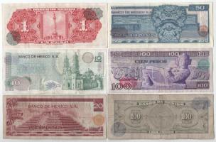 Mexikó 1967-1981. 1P - 100P (6xklf) T:XF-VG közte szép papír
Mexico 1967-1981. 1 Peso - 100 Pesos (...