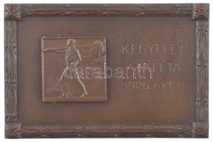 1926. Magyar Athletikai Szövetség - Kegyelet Staféta 1926. okt. 6. bronz emlékplakett (97x64mm) T:XF