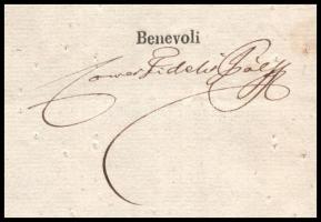 1831 Buda, latin nyelvű levél, comes Pálffy aláírásával, járványidőszakból, lyukasztott papír