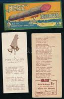 Vegyes számolócédula tétel (Meinl Gyula, Herz szalámi, Szent István cikória, stb.), 6 db