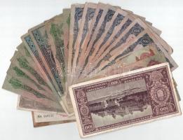 22db-os vegyes, nagyobbrészt Pengő, kisebb részt Korona bankjegy tétel, közte 1939. 5P T:F,VG