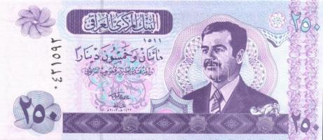 Irak 2001-2002. 25D, 100D, 250D (2x), 10.000D komplett sor! T:I