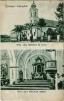 1928 Adony, Római katolikus templom és iskola, belső. Tischner József és fia kiadása (Rb)
